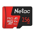 Micro SD 256Gb Netac P500 Extreme Pro  Class 10 UHS-I A1 V30 (100 Mb/s) без адаптера