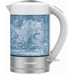 Чайник электрический HYUNDAI HYK-G9990 белый/серебристый