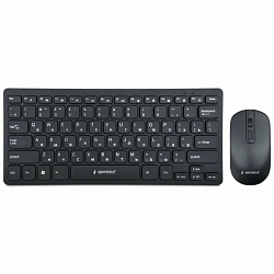 Клавиатура+мышь БП GEMBIRD KBS-9100, 78кл+4кн, 12Fn, 1000-1600 DPI, низкий профиль, 2.4 ГГц, черный