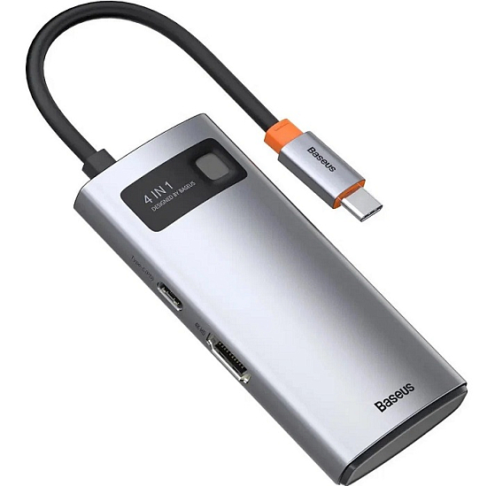 USB Type-C Хаб BASEUS CAHUB-CYOG (HDMI+USB2.0+USB3.0+PD) серый
