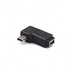 Переходник miniUSB <--< miniUSB черный угловой