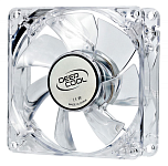 Вентилятор для ПК DEEPCOOL Xfan 80L  80x80x25мм (135шт./кор, пит. от мат.платы и БП, прозрачный, синяя подсветка , 1800об/мин)  Retail blister
