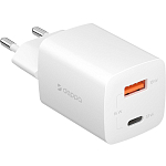 Сетевое ЗУ 1USB/1Type-C DEPPA белый, 33W, PD 3.0, QC 3.0, GaN (11432)
