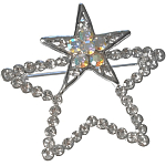 Брошь новогодняя "Предсказание" звёзды, цвет белый в серебре