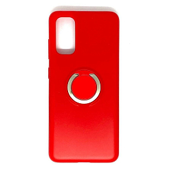 Задняя накладка ZIBELINO Soft Case для Samsung Galaxy S20 (красный) с кольцом