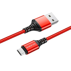 Кабель USB <--> microUSB  1.0м BOROFONE BX54 красный