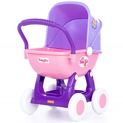 Коляска для кукол ПОЛЕСЬЕ "Arina" 4-х колёсная розовая