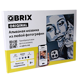 Алмазная мозаика Qbrix ORIGINAL А3 на подрамнике чб