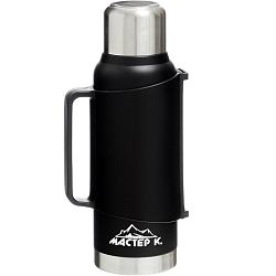 Термос, 1.2 л, Движение "Мастер К", сохраняет тепло 48 ч, с кружкой, черный 5459691