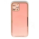 Задняя накладка AKSS для iPhone 12 Pro (6.1), розовый, имитация стекла с защитой камеры