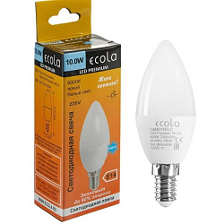 Лампа светодиодная ECOLA candle Premium 10W/6000K/E14 (100x37) (10/100)