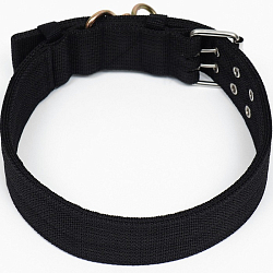 Ошейник четырехслойный с вертлюгом, 80 х 4,9 см, ОШ 64-74 см, полиэстер, чёрный