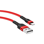 Кабель USB <--> Lightning  1.0м HOCO X34 Surpass плоский, красный, 2.4A