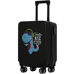 Чемодан детский 32 л (S), отдел на молнии, 4 колеса, цвет чёрный