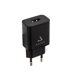 Сетевое ЗУ 1USB 2.1A AMFOX AH-45, 10,5Вт, блочок, черное