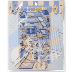 Наклейки+пинцет для творчества румбокс "Парикмахерская", голубые (16*20 см)