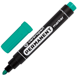 Маркер перманентный CENTROPEN 8566, ЗЕЛЕНЫЙ, круглый наконечник, 2,5 мм, ш/к 15515