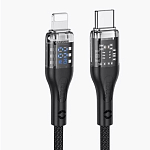 Кабель Lightning <--> Type-C  1.2м HOCO U115 Discovery Edition, черный, PD 20Вт
