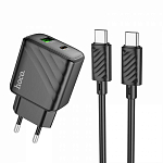 Сетевое ЗУ 1USB/1Type-C 3A HOCO CS23A Sunligh, черный PD 30W, Type-C-Type-C