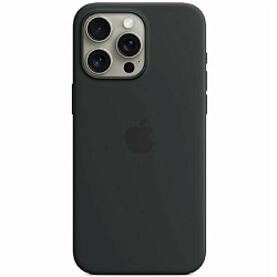 Силиконовый чехол SILICONE Case MagsSafe для iPhone 15 Pro Max (С АНИМАЦИЕЙ) Черный