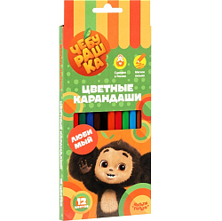 Карандаши цветные Мульти-Пульти "Чебурашка", 12цв., заточен., картон, европодвес CPЧБ_52996