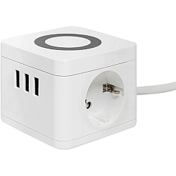 Сетевой удлинитель  1.3м EKF "Куб" 2 гнезда 3USB 2,4А