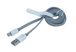 Кабель USB <--> Type-C  1.0м USAMS US-SJ113, плоский, серый