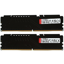 Оперативная память DDR5 32Gb (2x16 Gb) Kingston Fury Beast, 5200MHz, CL40, DIMM, (KF552C40BBK2-32), радиатор, черный