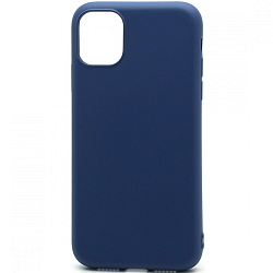 Силиконовый чехол SILICONE CASE для iPhone 11 полная защита, синий