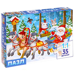 Пазл «Новый год к нам мчится», 35 деталей