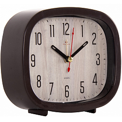 Будильник РУБИН "Эко стиль", кварц, корпус темно-коричневый (В5-008)