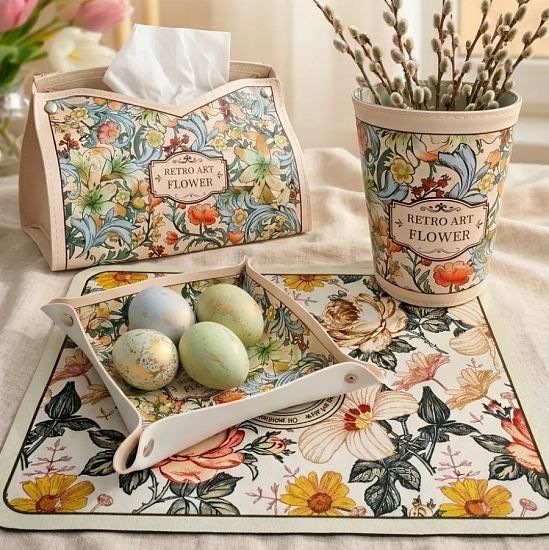 Набор органайзеров цветы бежевый (УП. 35х15х15)