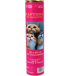 Картина по номерам в тубусе «Котята», 30 х 40 см 9688705