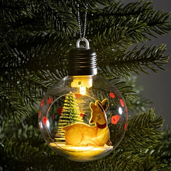 Ёлочный шар «Пятнистый оленёнок», батарейки, 1 LED, свечение тёплое белое