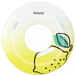 Круг надувной BESTWAY 36448, 1,14 м "Лимон", до 100 кг, от 12 лет