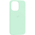 Силиконовый чехол SILICONE CASE для iPhone 15 Pro (MagSafe + анимация NFC) c LOGO Soft Mint