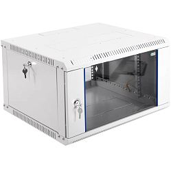 Шкаф телеком. настенный разборный 6U (600х520) дверь стекло (ШРН-Э-6.500) (1 коробка)