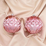Набор шаров пластик d-10 см, 2 шт "Гроуни " розовый