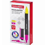 Текстовыделитель двусторонний BRAUBERG, ЖЕЛТЫЙ/РОЗОВЫЙ, линия 1-4 мм, 150840