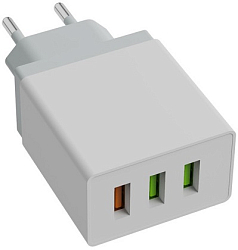 Сетевое ЗУ 3USB 2A/2A/2A RITMIX RM-3033QC белое, QC