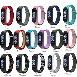 Нейлоновый ремешок ISA для Mi Band 3/4/5/6 Nylon #4319 Розовый