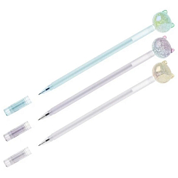 Ручка шариковая MESHU "Cute Cats" синяя, 0,7мм, перламутр, софтач, ассорти 296411