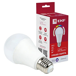 Умная лампа EKF Connect A60 8W WIFI RGBW E27