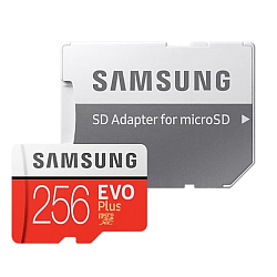 Micro SD 256Gb Samsung Class 10 Evo Plus U1 (R/W 130 MB/s) + адаптер SD (MB-MC256KA)