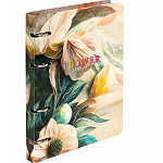 Тетрадь на кольцах А5 160х212мм, 120л, картон, фольга, клетка, BRAUBERG, Delicate flowers, 404737