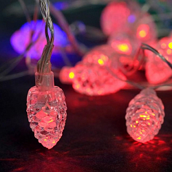 Гирлянда "Нить - с насадками" «Шишки», розовые