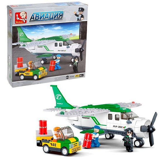 Конструктор SLUBAN «Транспортный самолёт», 251 деталь