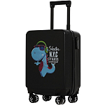 Чемодан детский 32 л (S), отдел на молнии, 4 колеса, цвет чёрный