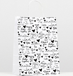 Пакет подарочный "Счастье на двоих", 24 х 14 х 30 см 7453263