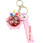 Брелок резина "Шарик-единорожка" с браслетом и карабином, розовый 4х6х7,4 см   9769467